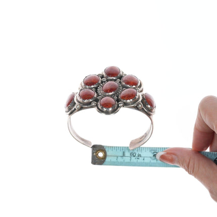 6.75" Navajo Sponge Coral cluster sterling bracelet