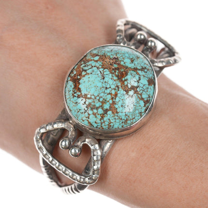 7" c1930's Navajo #8 Turquoise silver bracelet