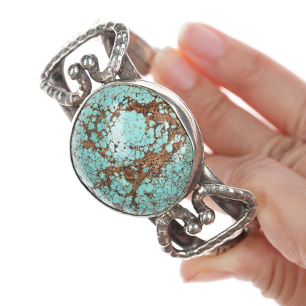 7" c1930's Navajo #8 Turquoise silver bracelet