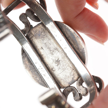 7" c1930's Navajo #8 Turquoise silver bracelet