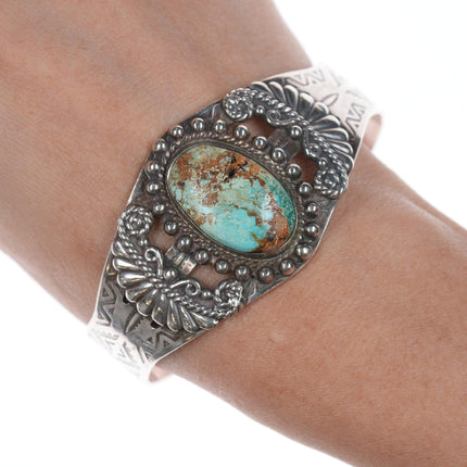7" c1950 Maisels Trading Post Sterling and Turquoise bracelet