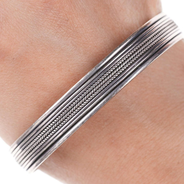 Sterling Southwestern braided cuff bracelet