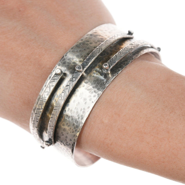 Bracciale in argento modernista da 7 1/8".