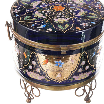 c1890 Large Antique Bohemian Moser Casket art glass jewelry box