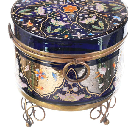 c1890 Large Antique Bohemian Moser Casket art glass jewelry box