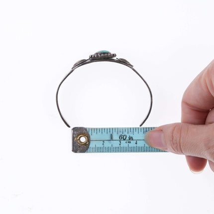 c1930's 6.5" Navajo stamped silver ring with turquoise