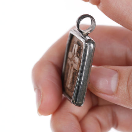 Antique Silver enamel hand engraved pendant and other