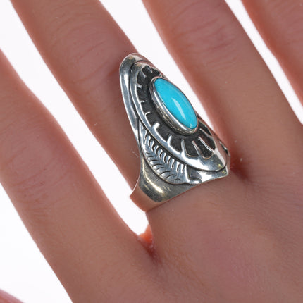 sz8 Ben Nighthorse Campbell (Cheyenne, b. 1933) Sterling and turquoise ring