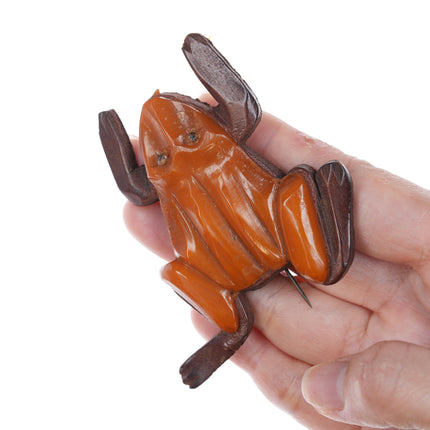 c1940's Bakelite on leather frog pin