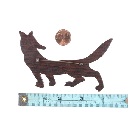 c1940's Bakelite and wood fox pin