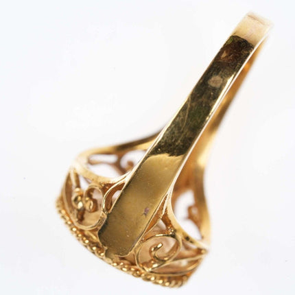 Chinesischer Vintage-Ring aus 14 Karat Gold/Jadeit
