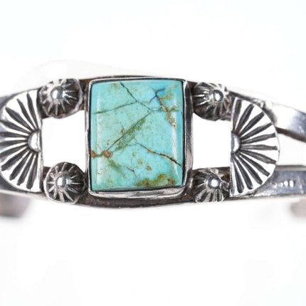 Fred Harvey Era vintage navajo sterling/turquoise cuff bracelet