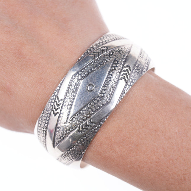 6.5" Vintage Native American silver bracelet