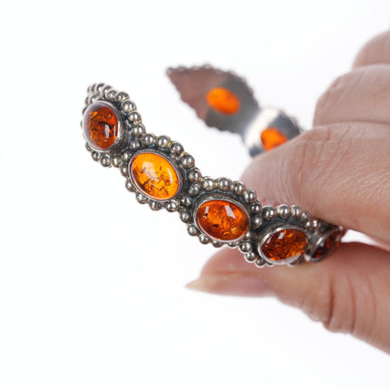 6.25" Janice Girardi Amber and Sterling cuff bracelet