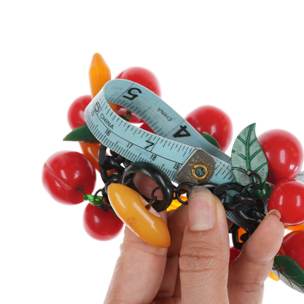 7.5" c1940's Bakelite fruit salad charm bracelet