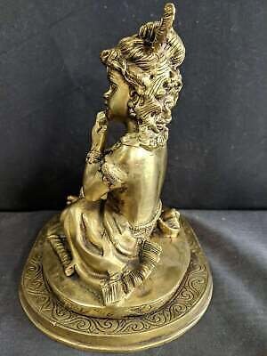 Solid Bronze Krishna the Butter Thief Statute Hindu  Figure 6.75 pounds 8" x