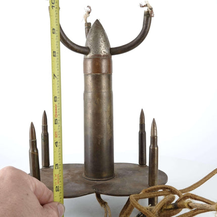 Trench Art Lamp 3 Lite aus der Zeit des 1. Weltkriegs