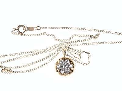 14k gold diamond pendant with necklace