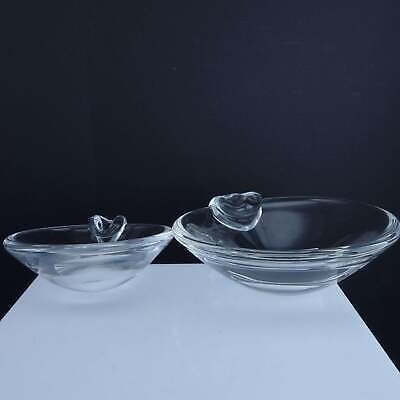 Steuben American Art Glass Heavy MCM Ashtrays