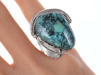 sz6 Vintage Navajo Silver and turquoise ring 1