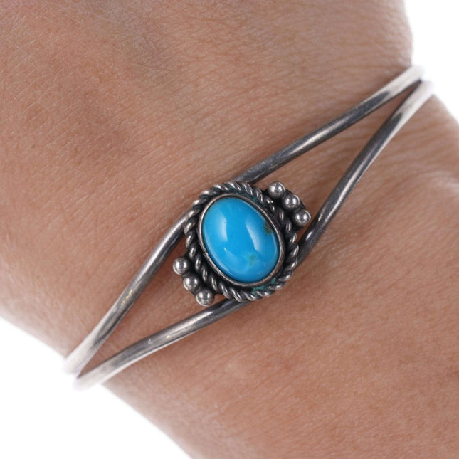 Vintage Navajo Sterling turquoise cuff bracelet
