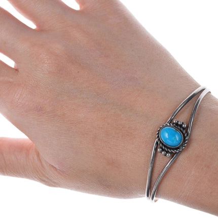 Vintage Navajo Sterling turquoise cuff bracelet