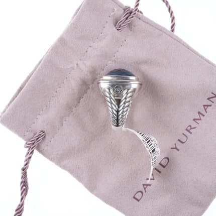 尺寸 6 David Yurman Hampton 蓝色托帕石 Albion 纯银戒指