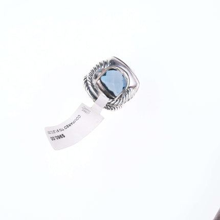 Sz6 David Yurman Hampton Blue Topaz Albion Ring in sterling