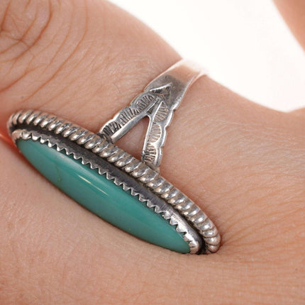 Sz6 Fred Harvey Era Navajo Turquoise/sterling ring JP