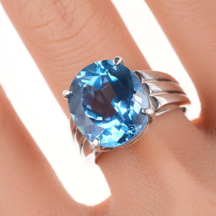 sz10.25 Seta Sterling blue topaz ring