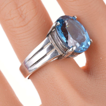 sz10.25 Seta Sterling blue topaz ring