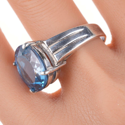 sz10.25 Seta Sterling blue topaz ring