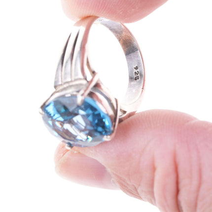 sz10.25 Seta Sterling blue topaz ring