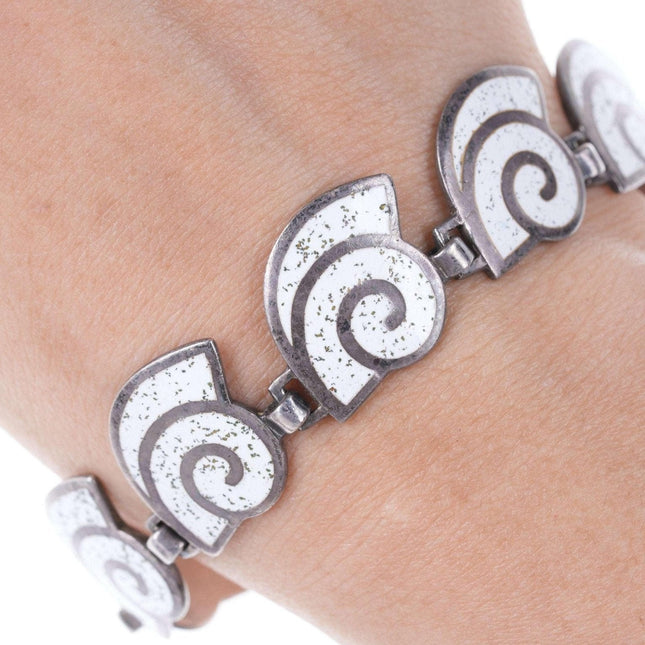 Margot De Taxco Sterling silver enamel bracelet