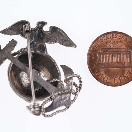 Sterling WW2 USMC United States Marine Core Hat pin