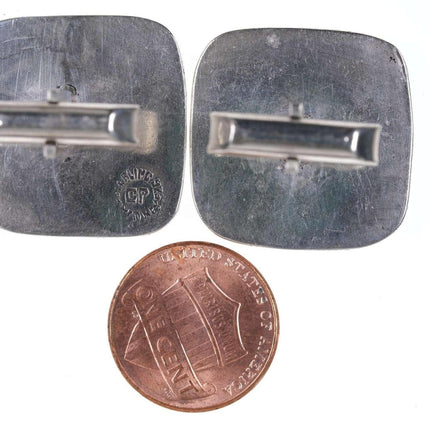 Mid Century Modern Taxco Mixed Metals and Chip inlay cufflinks