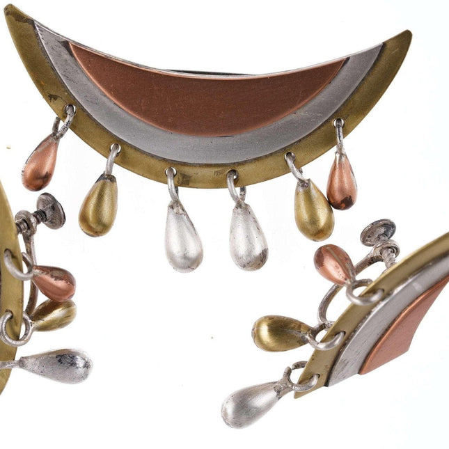 MCM Victoria 纯银/铜/黄铜墨西哥混合金属别针/螺丝背耳环套装