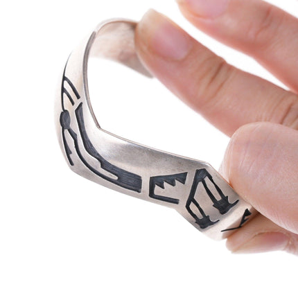 6.5"Hopi Overlay Sterling cuff bracelet