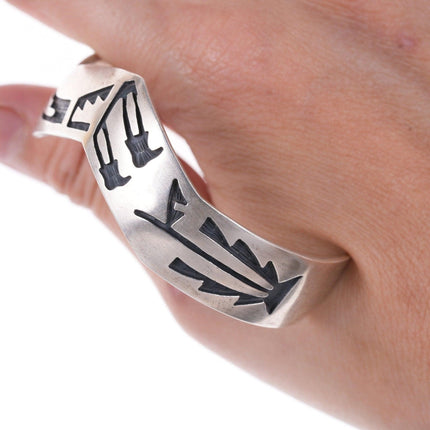 6.5"Hopi Overlay Sterling cuff bracelet