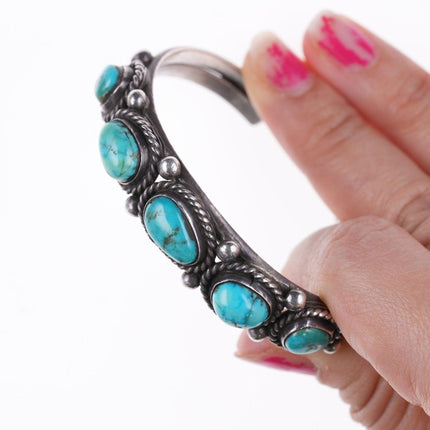 6.25" Vintage Navajo silver and turquoise bracelet v