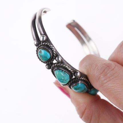 6.25" Vintage Navajo silver and turquoise bracelet v