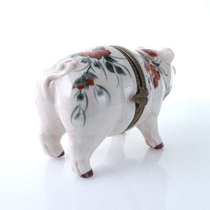 1990's Studio USA Pig Trinket Box Hand Painted