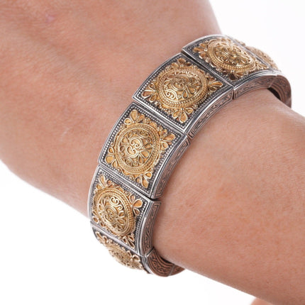 6.25" Greek Konstantino 18k/Sterling Heavy bracelet