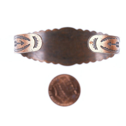 6" Vintage Fred Harvey Era Native American copper cuff v