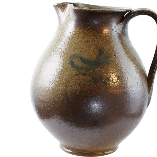 1970's Jugtown Pitcher Blue Decorated Salt Glazed stoneware pitcher