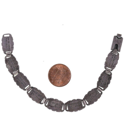 6,75" Sterling-Vergissmeinnicht-Armband aus der Zeit des Zweiten Weltkriegs