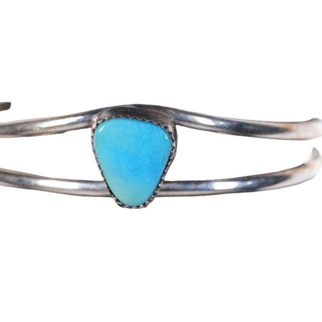 6.5" Southwestern Modernist style Sterling Turquoise cuff bracelet