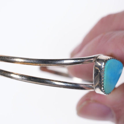 6.5" Southwestern Modernist style Sterling Turquoise cuff bracelet