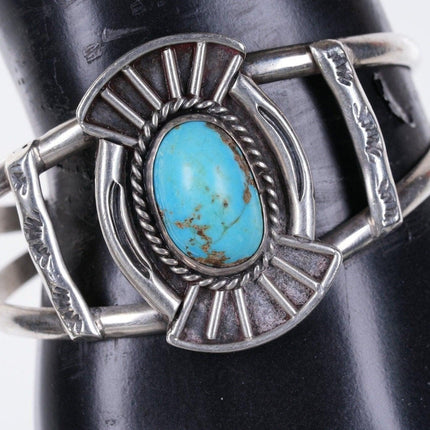 6 5/8" Vintage Navajo Sterling/Türkis Manschettenarmband