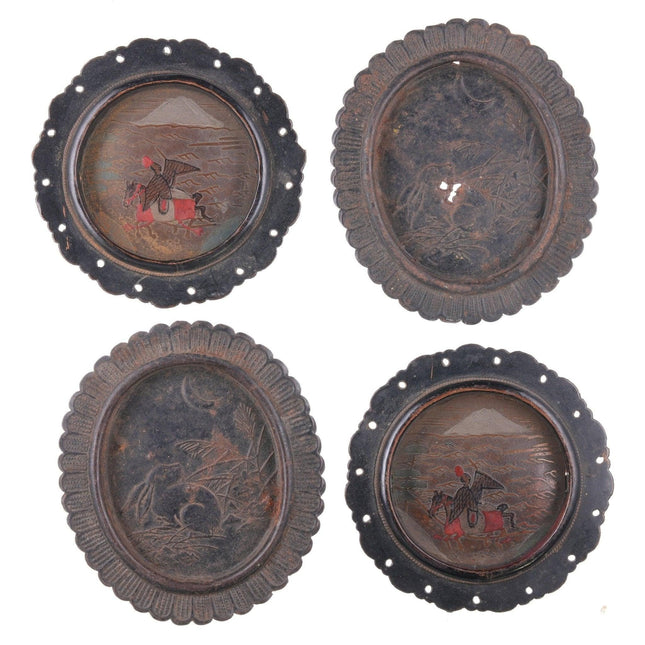 4 c1900 Meiji Japanese Hikite Door Handles